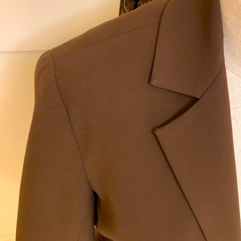 TRINA TURK WOMENS SIZE 6 BROWN TWO BUTTON BLAZER - Picture 9 of 10